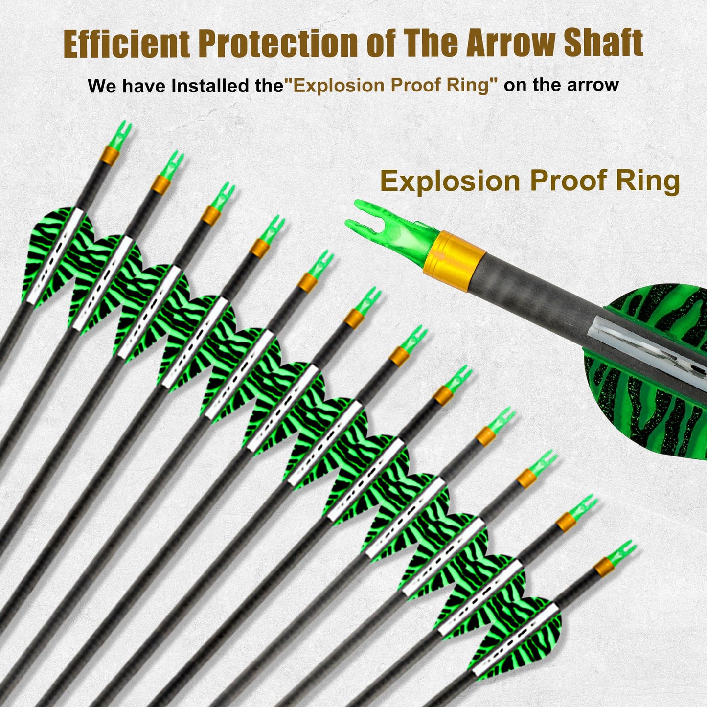 SERfawnCH Carbon Arrows 31in for Hunting & Target Practice 350 Spine