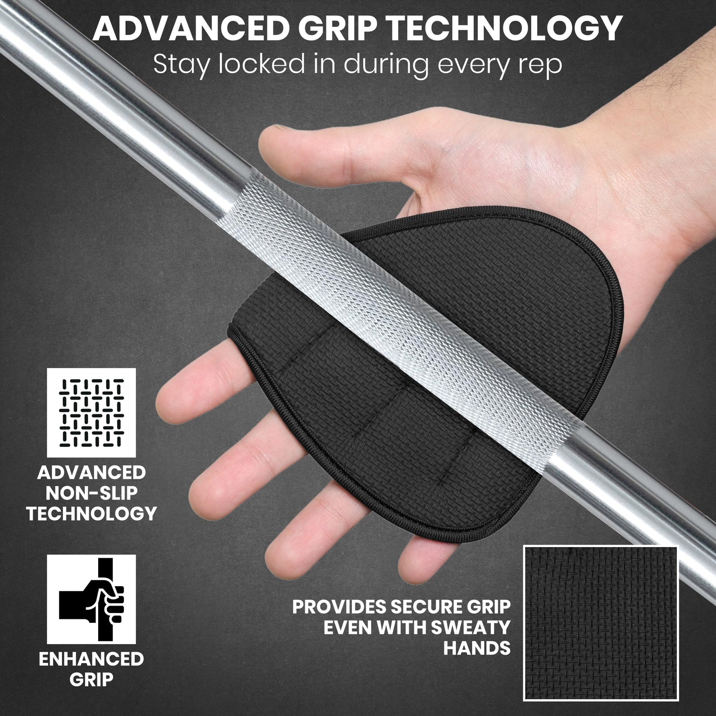 Stealth Sports Weight Lifting Gym Grip Pads Non-Slip Neoprene Pull Up Bar Pads Substitute of Workout Gloves Prevents Callus Tears–Calisthenics Fitness Weightlifting Grip Gloves (4 Loop)