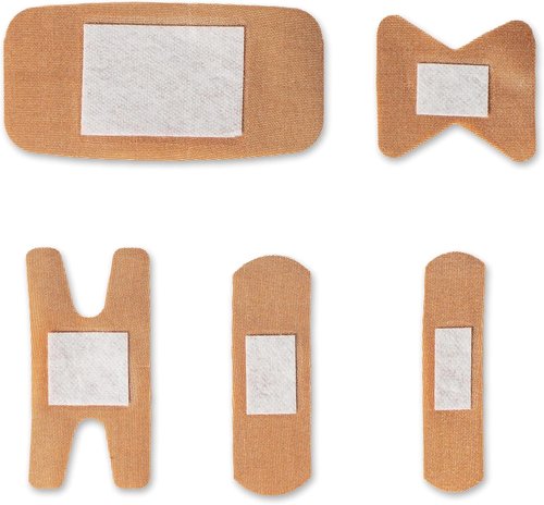 Lightning X Products Heavy Duty Flexible Fabric Assorted Adhesive Bandages for First Aid Kits (Pack of 100), 5 Sizes