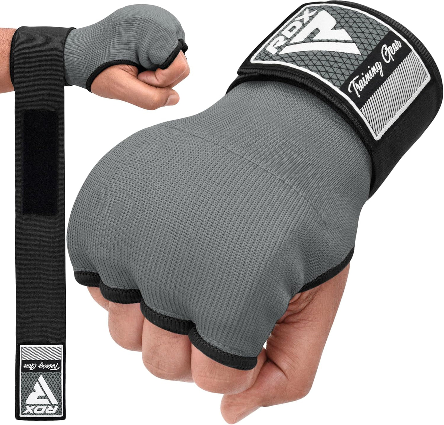 RDX Gel Boxing Hand Wraps - Quick 100cm Long Wrist Straps for Men & Women | Elasticated Padded Fist Protection for MMA & Muay Thai