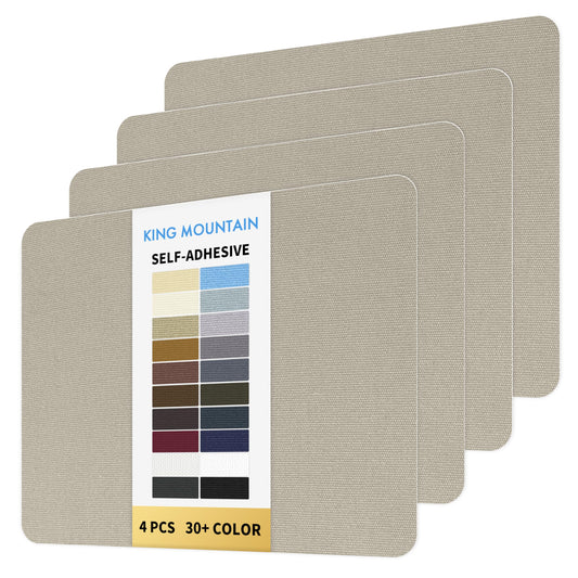 KING MOUNTAIN Canvas Repair Patch 9 x11 Inch 4 Pcs Self-Adhesive Waterproof Fabric Patch for Sofas, Tents, Furniture,Tote Bags, Car Seats (Grey2.0)