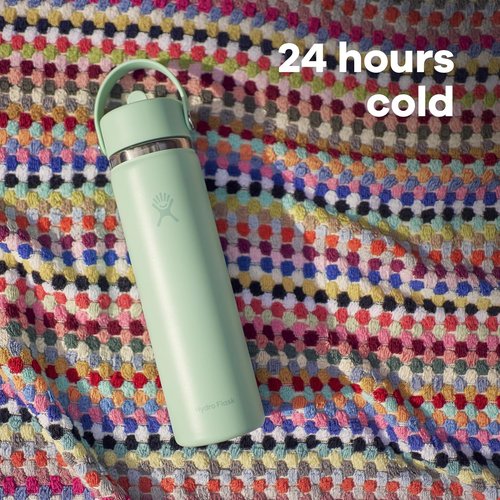 Hydro Flask Water Bottle - Insulated Stainless Steel | Leakproof Wide Straw Lid - 24 Oz Harbor Blue