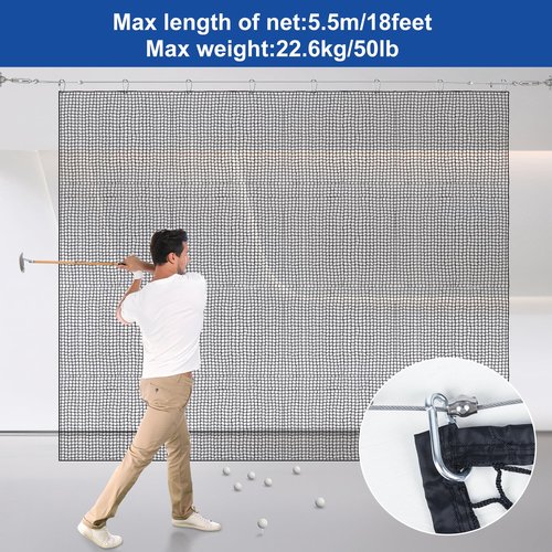 10x10ft Stainless Steel Wire Hanging Kit Net - Easy Installation, Durable Cable System for Sports Net Kit - Suitable for Golf, Baseball, Hockey, Soccer, Indoor & Outdoor Use