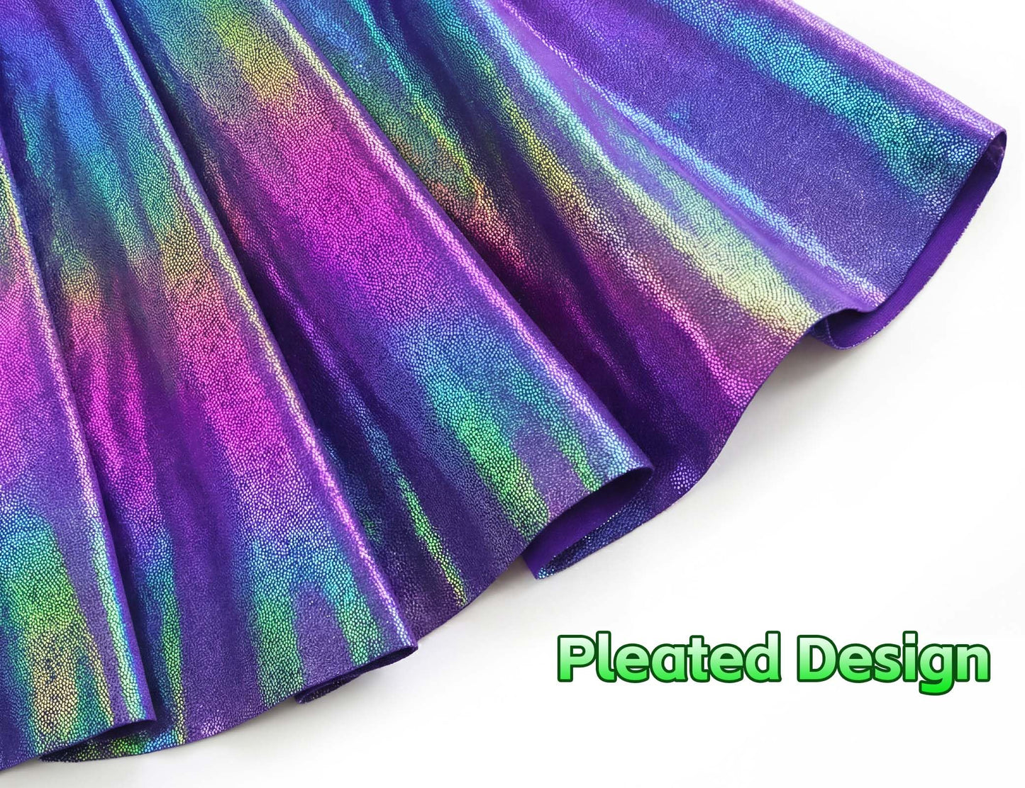 Girls Metallic Skort Size 4t 5t Sparkly Purple Cute A-Line Holographic Skirts for Kids Gymnastics Birthday