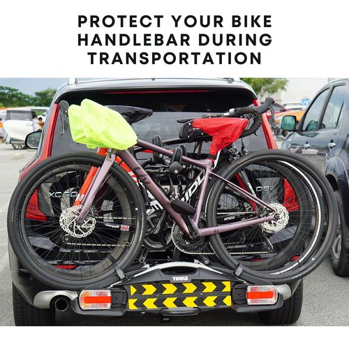 Vincita Mountain Bike Durable Water-Resistant Handlebar Cover Black XL with Hook and Loop Adjustable Strap Bike Cover Road Bicycles Bikepacking Accessories (Waterproof/Black)