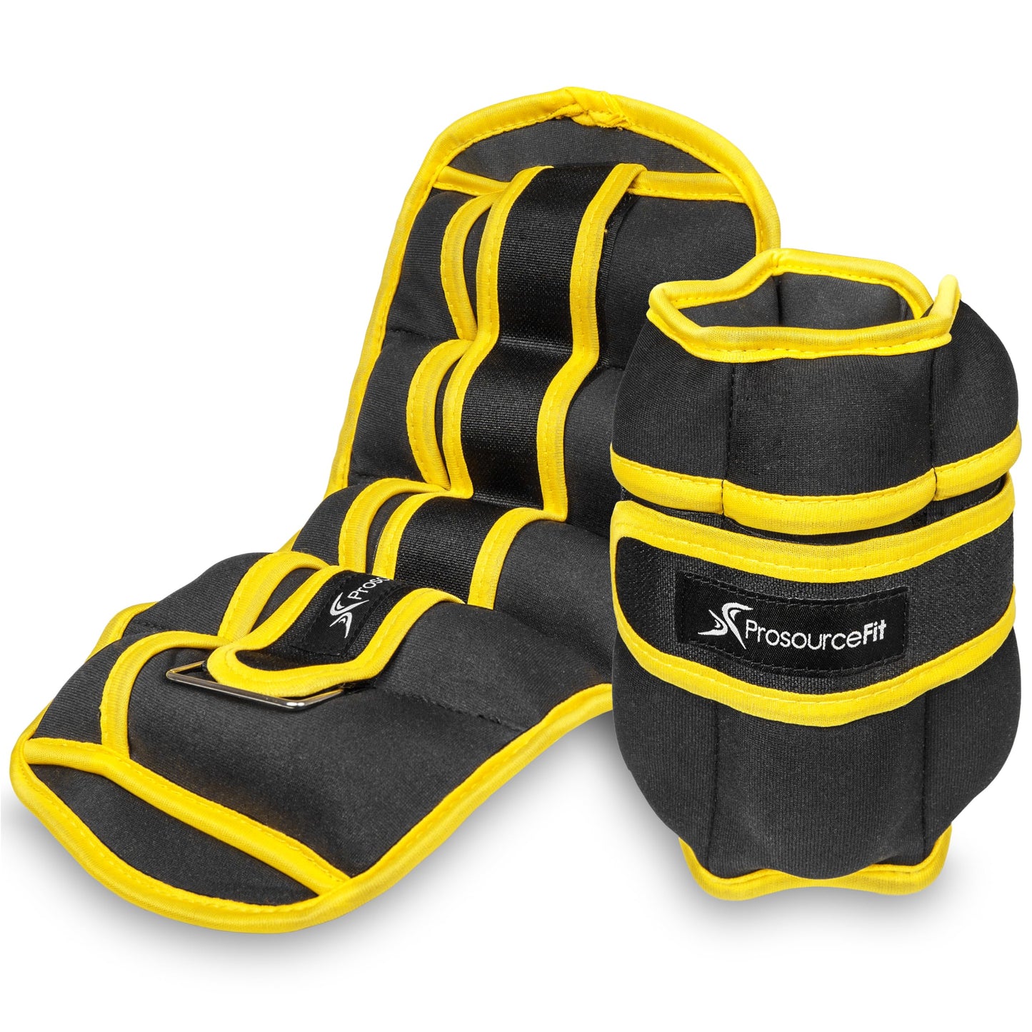 ProsourceFit Adjustable Ankle, Wrist, Arm, and Leg Weights for Men and Women, Set of 2, 7.5lb each, Yellow