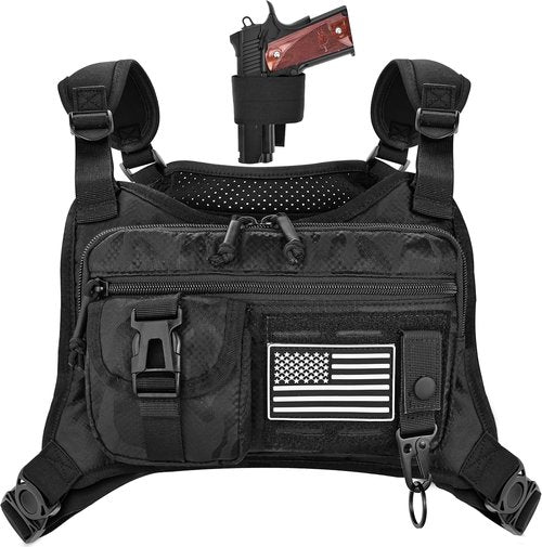 DEYACE Tactical Chest Bag - Adjustable Gun Vest Holster for Men | EDC Pack for Workouts, Running, Hiking