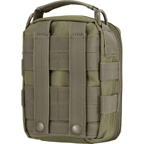 Barska Loaded Gear CX-900 First Aid Utility Pouch – MOLLE Compatible Tactical Medical Bag, Compact Dual Zipper Design, Durable Nylon, Dark Earth, OD Green