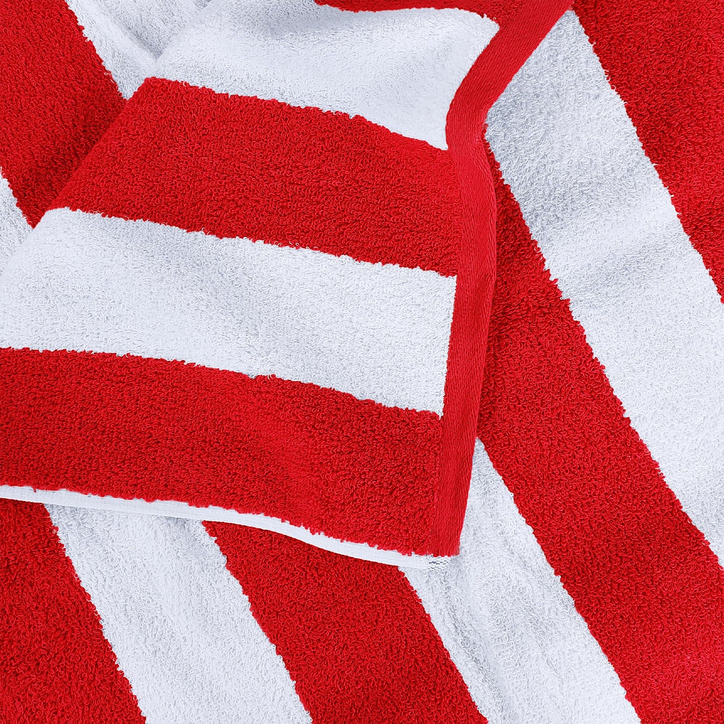 Utopia Towels Pack of 4 Cabana Beach Towels, Oversized 30 x 60 Inches Cotton Beach Towel Set, Smooth Ring Spun Texture for Pool and Swim Days, Modern Striped Design Bath Towels, Red