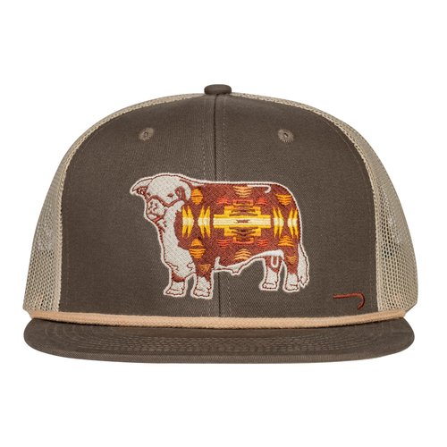 Lazy J Ranch Olive & Tan Apache Hereford Bull Classic Trucker Rope Hat - Lazy J Ranch Hats Adjustable Unisex Country Hats, Vintage Trucker Hat, Rope Hat