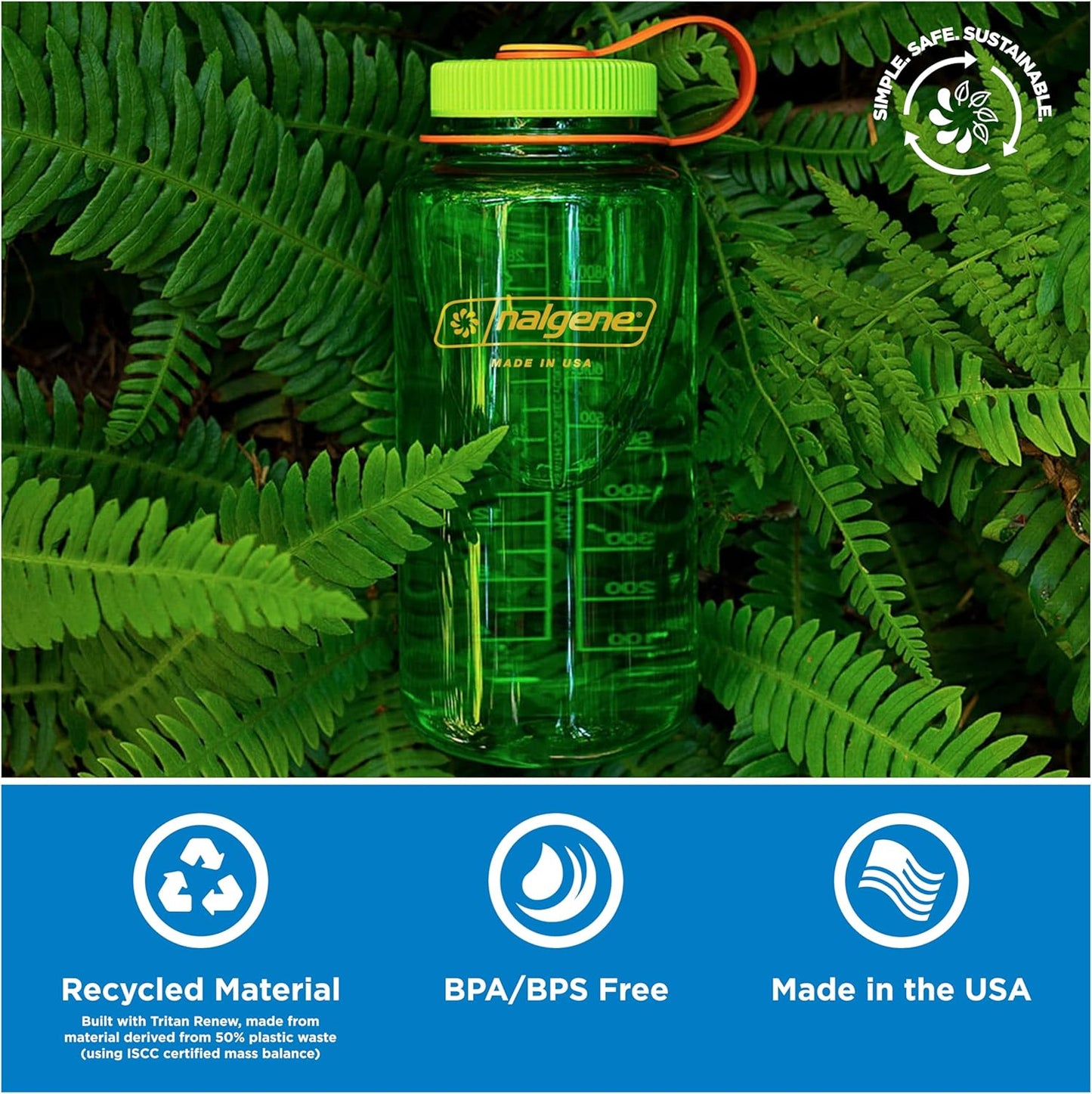 Nalgene 32 oz Wide Mouth Water Bottle - BPA-Free, Durable & Leak-Proof for Hiking, Gym & Travel