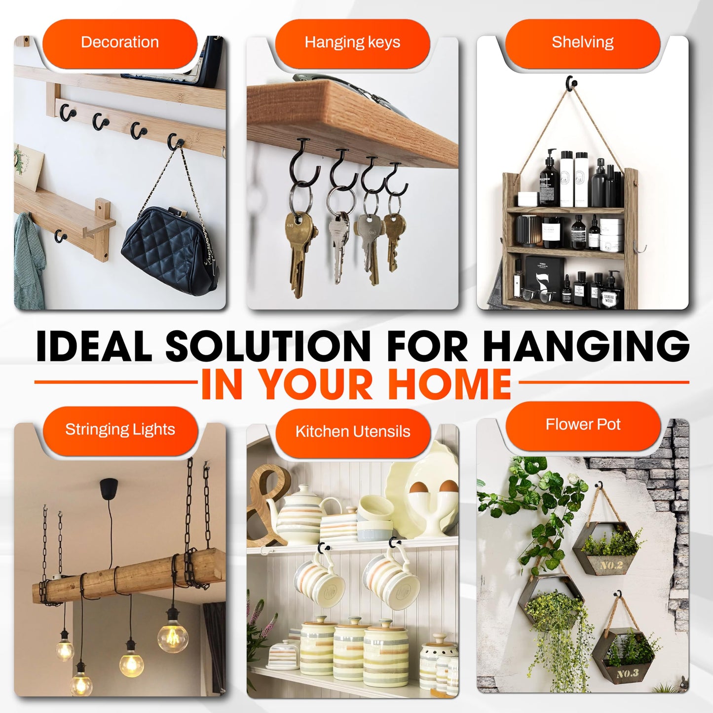 X-CUIRASS [Upgraded] 10 PCS Screw Hooks with Self-Drilling Drywall Anchors, Plastic Expansion Tubes Included, Heavy Duty Eye Hook, Screw in Hook for Hanging Plants, String Lights, Cup, Key