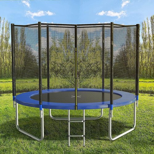 AOTOB Trampoline with Safety Enclosure Net - Heavy Duty Jumping Mat & Basketball Hoop | 8FT to 15FT Sizes