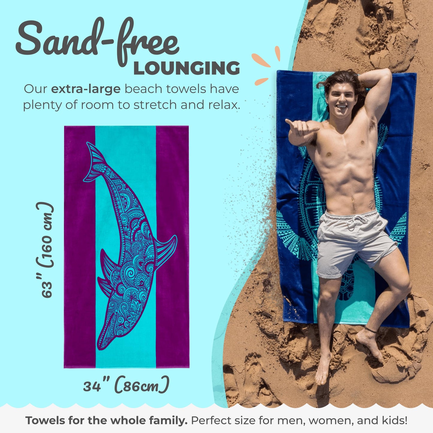 Nova Blue Beach Towels