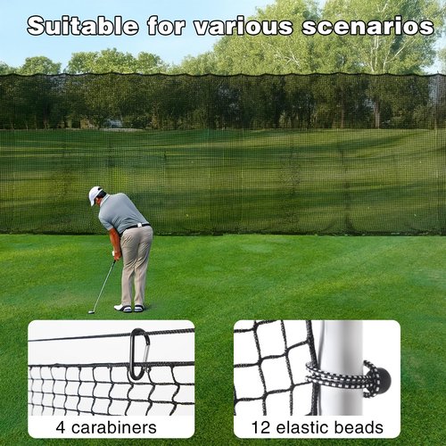 Golf Net, 12X12ft Golf Practice Net Sports Practice Barrier for Baseball, Hockey, Soccer, Netting for Garage, Backyard, Golf Hitting Net for Indoor Outdoor Sports Netting