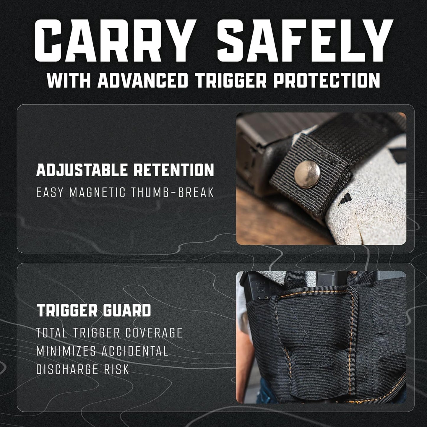 VNSH Belly Band Holster - Comfortable & Secure Concealed Carry for 99% of Handguns | Built-in Mag Pouches