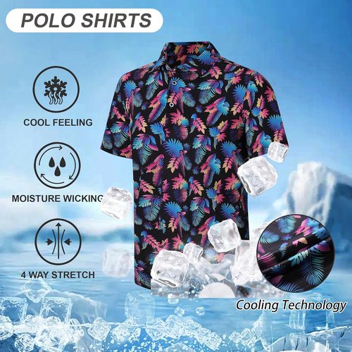 Esabel.C Golf Shirts for Men - Dry Fit Performance Short Sleeve Collared Shirt | Moisture-Wicking Design