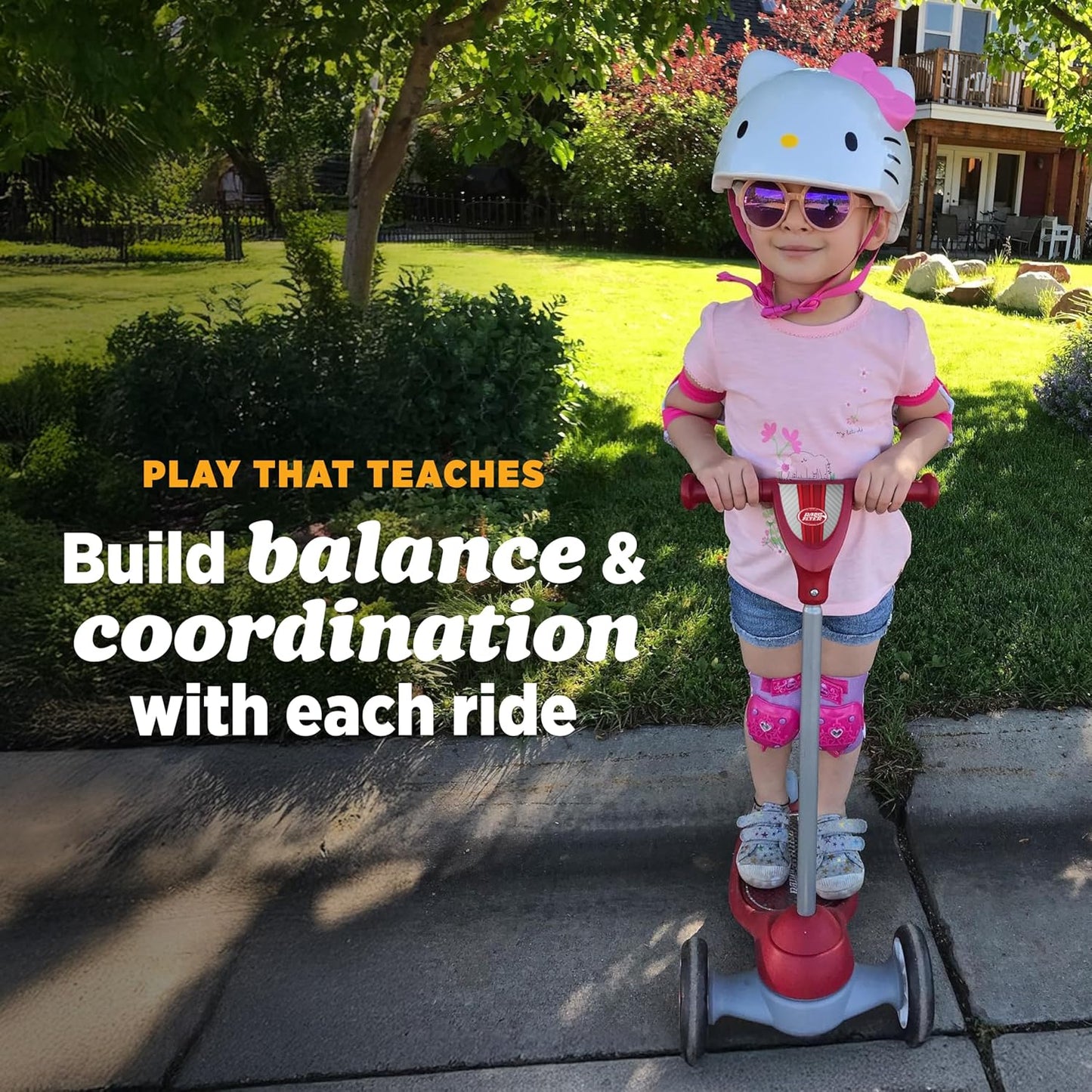 Radio Flyer My 1st Scooter - Red 3-Wheel Design for Kids 2-5 Years | Extra Wide Base & Easy Foot Brake