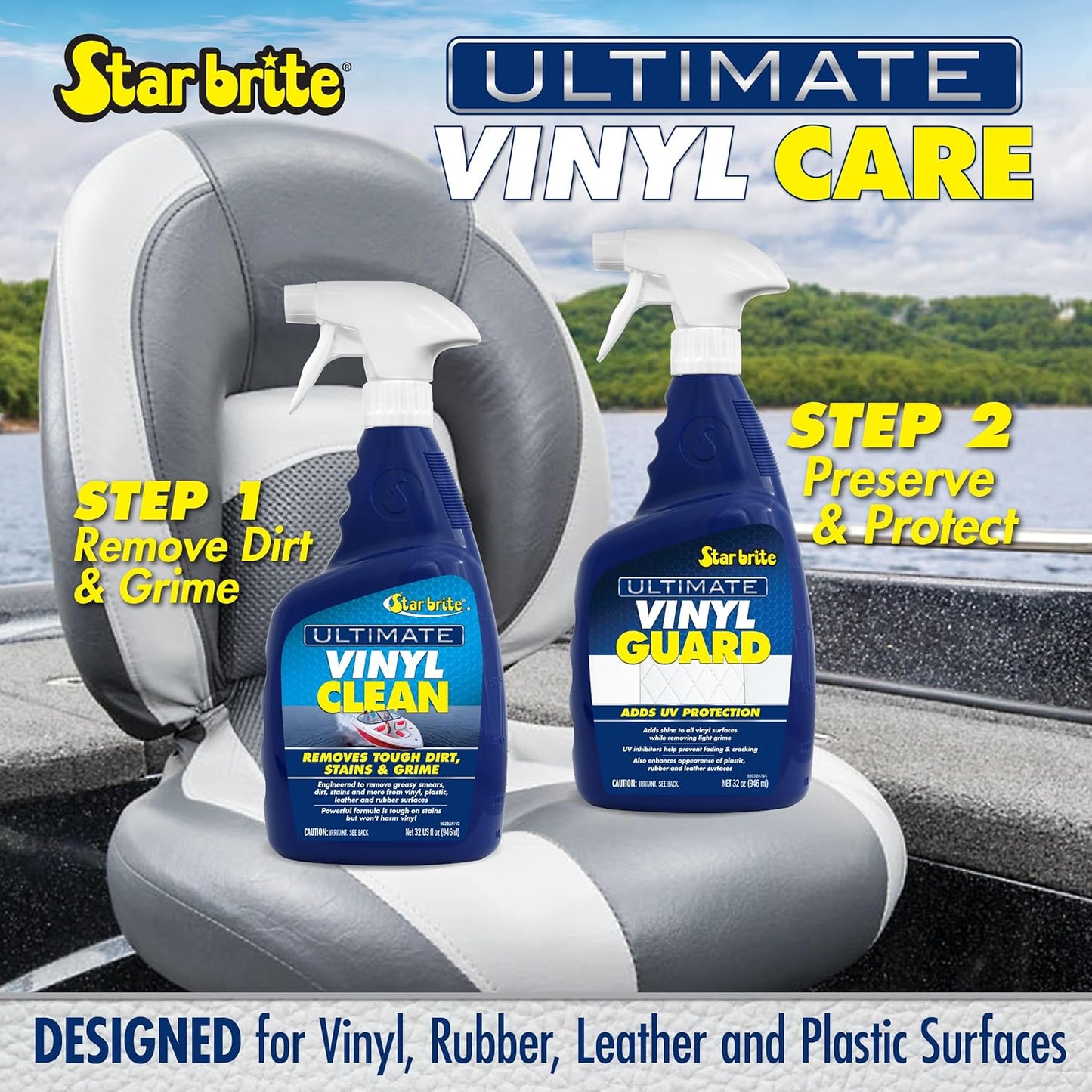 Star Brite Ultimate Vinyl Guard - Spray-On Protection & Shine - Prevents Fading & Cracking - 32 Oz