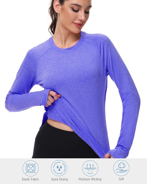 Isnowood Women's UPF 50+ Sun Protection Long Sleeve Shirts - Athletic Swim & Hiking Tops