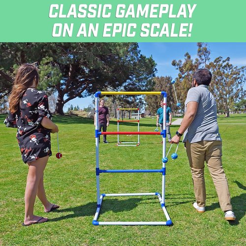 GoSports Portable Ladder Toss Game Set - Weather Resistant & Easy Setup for Family Fun | Ideal for Backyard Parties & Beach Days