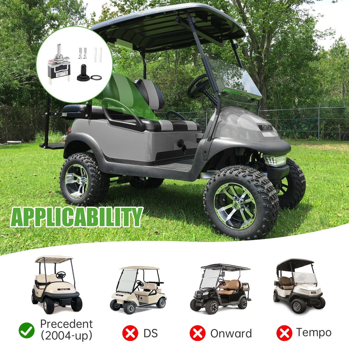 10L0L Golf Cart Tow Switch for Club Car Precedent (2004+) Electric Tow/Run Switch, Replacement Part 102511101