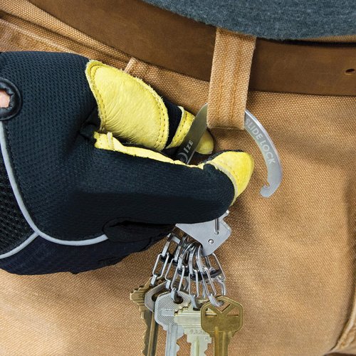 Nite Ize SlideLock KeyRack - Secure Key Holder Carabiner with Small S-Biners - Keychain Organizer with MicroLocks & Lockable Carabiners - Stainless Steel