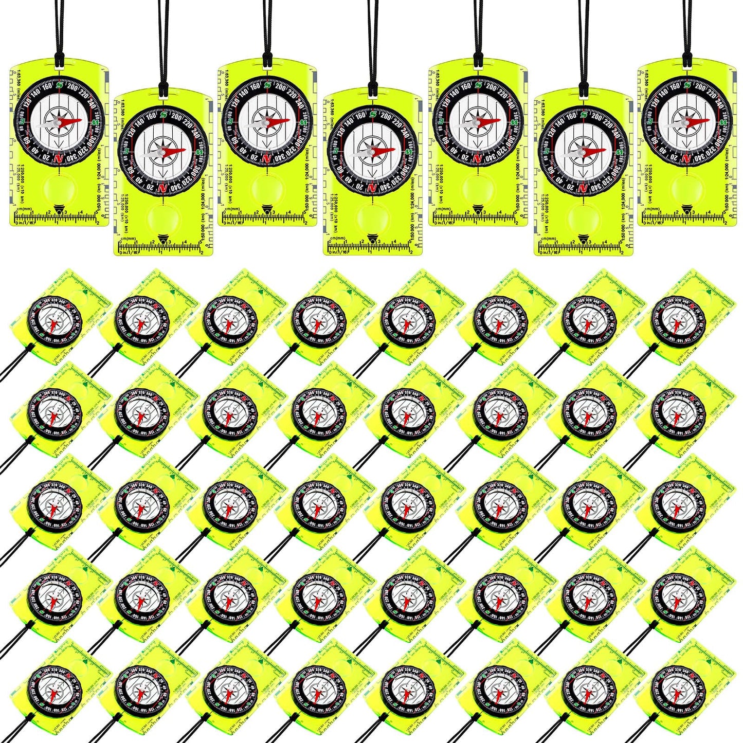 Geiserailie 20 Pcs Acrylic Orienteering Compass Hiking Backpacking Map Reading Compass for Navigation and Survival Outdoor Exploring