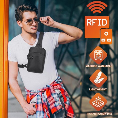 HILOMON RFID Blocking Small Sling Bag - Versatile Mini Crossbody for Travel & Hiking | Unisex Design