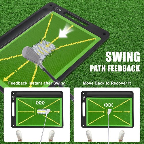 JIUYIBC Golf Mat Pro Premium Swing Training Mat for Analyzing Swing Path and Ball Impact, Replaceable Golf Practice Mats for Indoor Outdoor Hitting Training, Gifts for Men