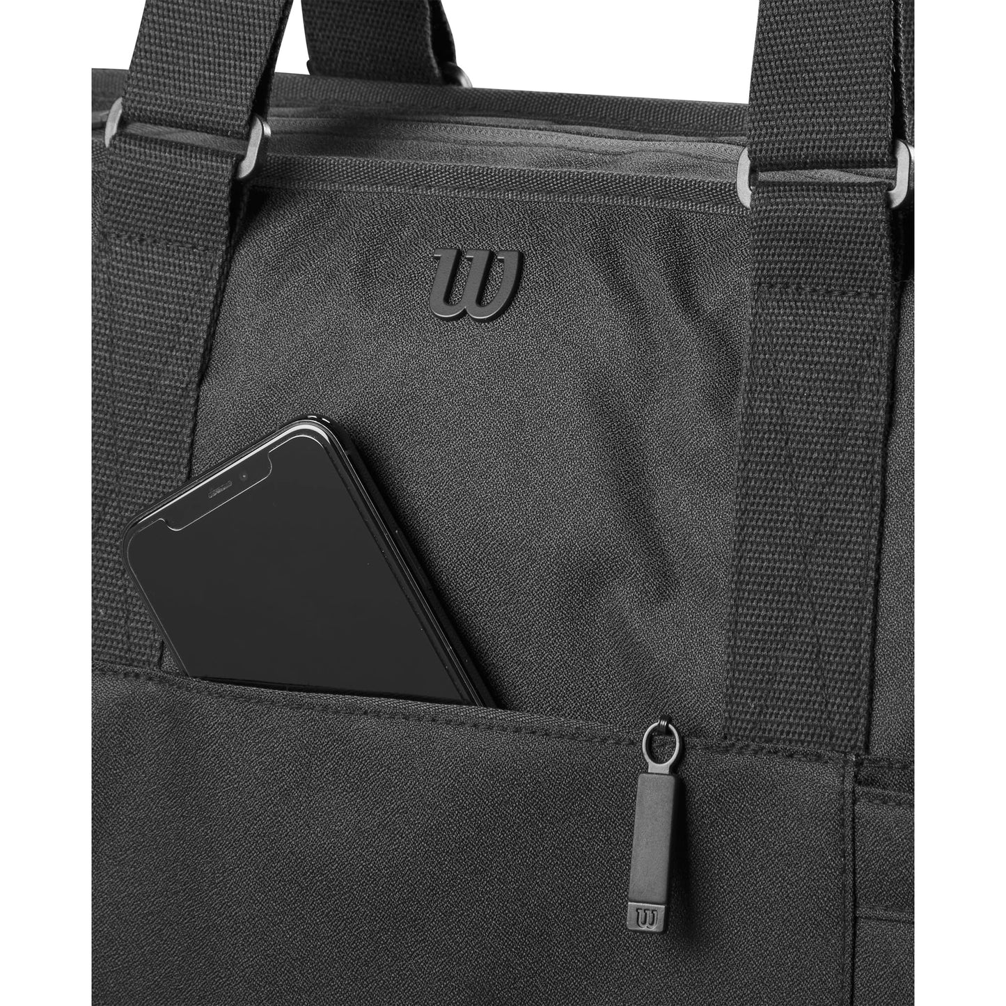 WILSON 2024 Lifestyle Tote Tennis Racket Bag - Holds up to 2 Rackets, Black