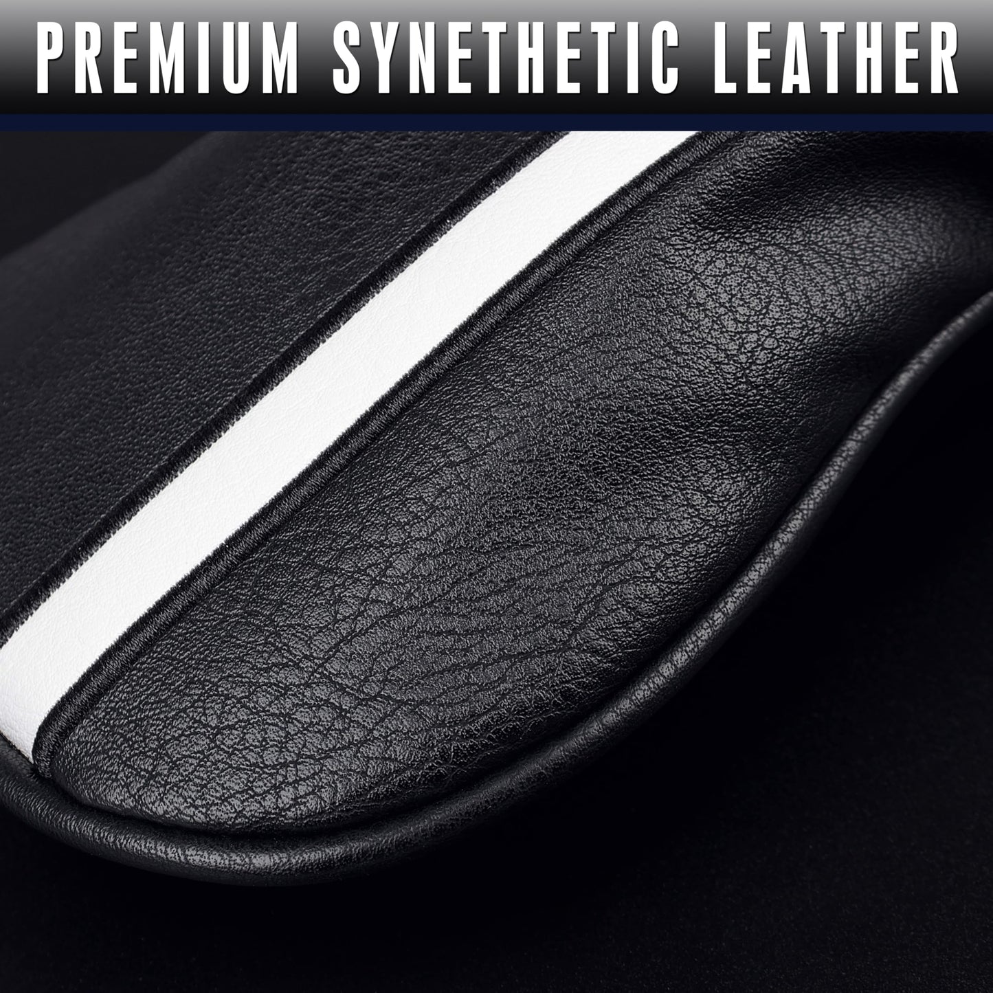CHAMPKEY Premium Golf Head Covers for Woods and Driver - Advanced Polyurethane Synthetic Leather Golf Club Covers - Choose Between Single Cover and Full Set Covers (Black-4 Head Covers (No.1,3,5,X))