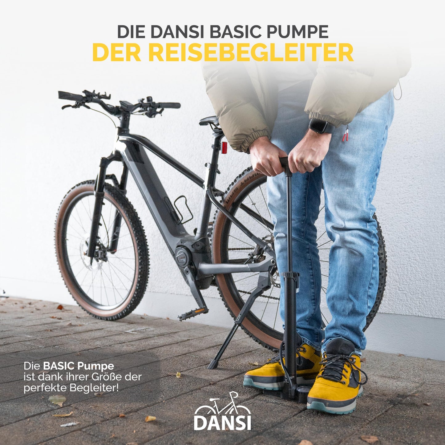 DANSI Bike Floor Pump with Gauge, Floor Bicycle Pump with Both Presta and Schrader Bicycle Pumps Valves High Pressure 180Psi Multi-Purpose Portable Air Pump for Road Bike MTB Sports Balls