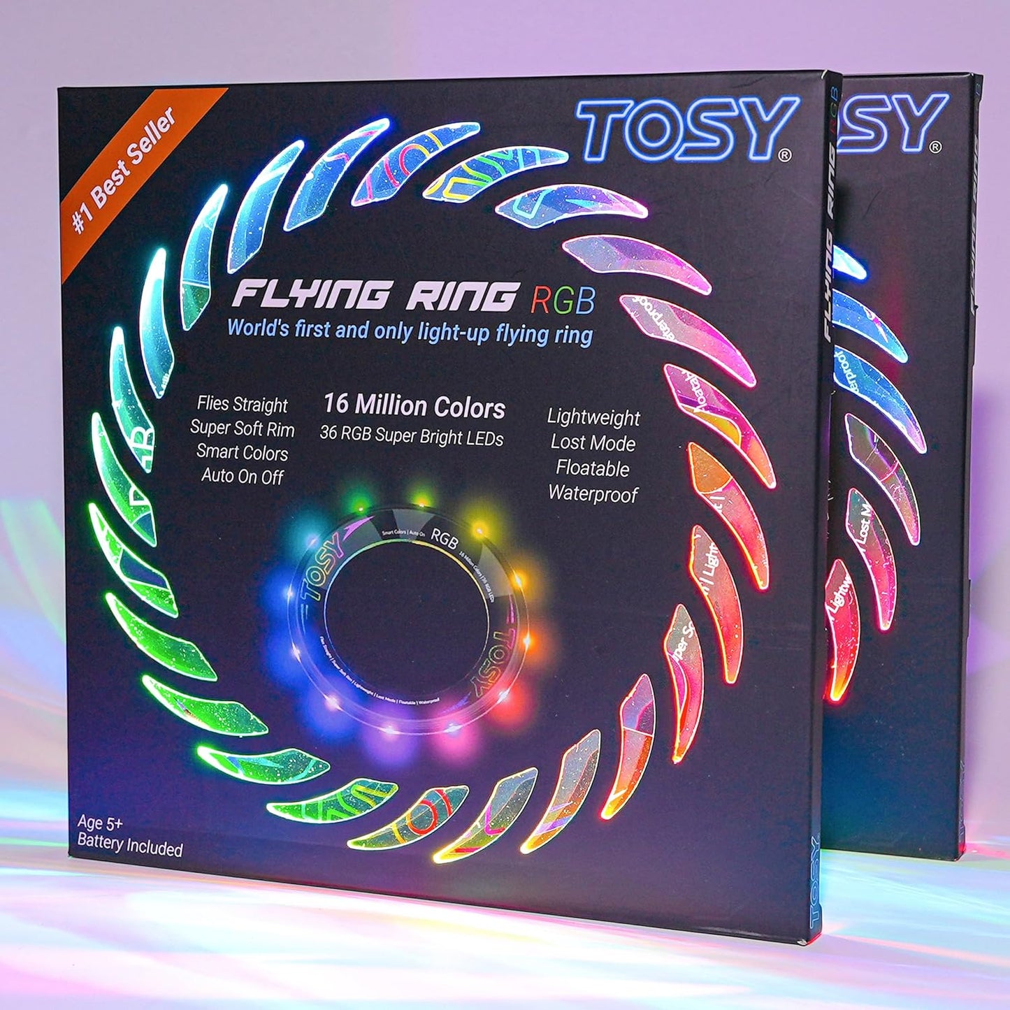 TOSY Flying Ring - Super Bright RGB LED Toy with Lost Mode | Waterproof for Pool, Beach & Camping Fun