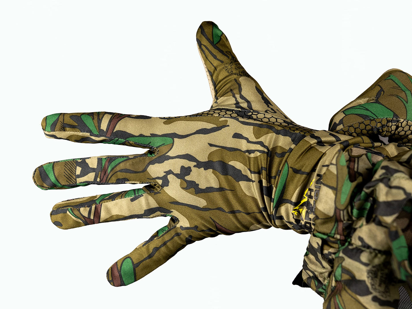 North Mountain Gear Mossy Oak Greenleaf Stretch Fit Hunting Gloves Lightweight Camouflage Glove Liner