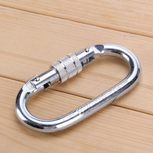 25kN Climbing Carabiner – 5620LB – Heavy Duty Twist Locking Carabiner Clip - Industrial Strength Large Steel Oval Caribeaner - Rock Climbing Caribeener Clips for Rigging, Ropes