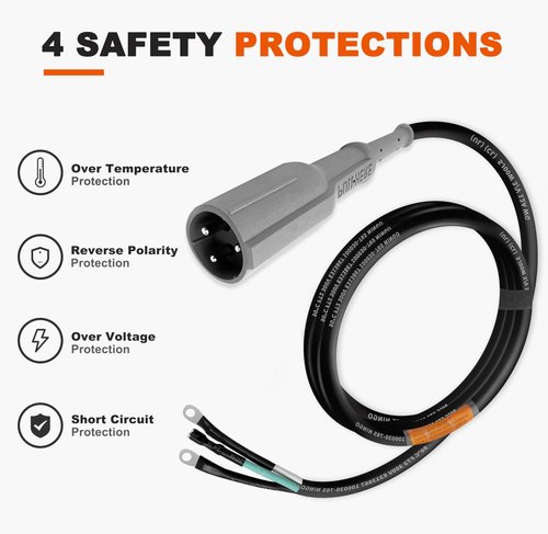 Golf Cart Charger Cord, 48V Charger Plug for Club Car DS & Precedent 1995-2013 Golf Cart, Replaces OEM# 101828901, 1018289-01, UL SJOOW, 3 * 12AWG
