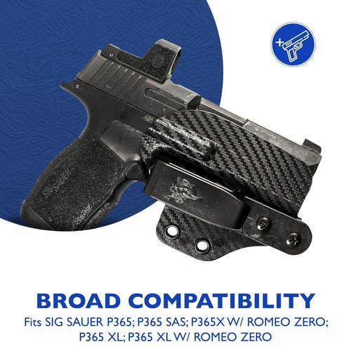 DeSantis Lifeguard Gun Holster - IWB Holster, P365 Holster, Kydex Holster IWB, Compatible with SIG Sauer P365, P365 SAS w/ Red Dot, P365 XL, P365 XL w/ Red Dot - Ambidextrous, Black