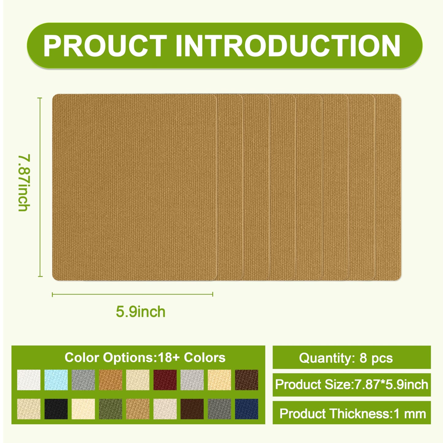 Besezx Canvas Repair Patch,Outdoor Gear Patch,7.87x5.9 Inches 8PCS,Waterproof Self-Adhesive Fabric Repair Tape for Repairing Boat Covers,Sun Shades,Sofas,Tents,Lounge Chairs,Awnings (Flaxen)