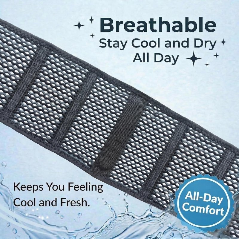 TitanGuard Breathable Thin Back Brace for Women, Adjustable Lower Back Support Belt for Everyday Pain Relief, Slim Low-Profile Lumbar Brace with Gentle Compression, Comfortable Under Clothes