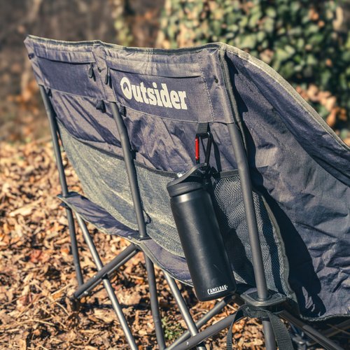 OUTSIDER Love seat Padded Lounge Chair, Oversized Folding Camping Sofa, Low Seat Double Camping Chair, Portable Outdoor Loveseat Supports 500 lbs for Beach, Tailgating, RV, Sports, Patio