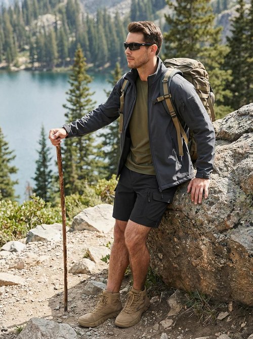 Libin Men's Hiking Cargo Shorts - Lightweight Quick-Dry Design with Zipper Pockets | Ideal for Golf, Work, and Fishing
