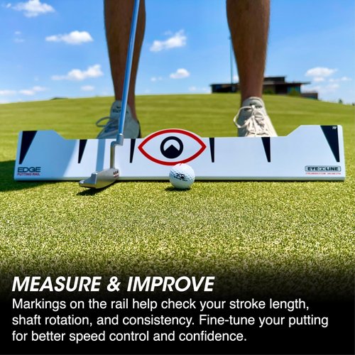 EyeLine Golf Quick Look Mirror and 70 Degree Edge Putting Rail – Compact Golf Training Aid for Putting Stroke with Slight Arc – Use on Indoor Greens or Outdoors (Edge Putting Rail)