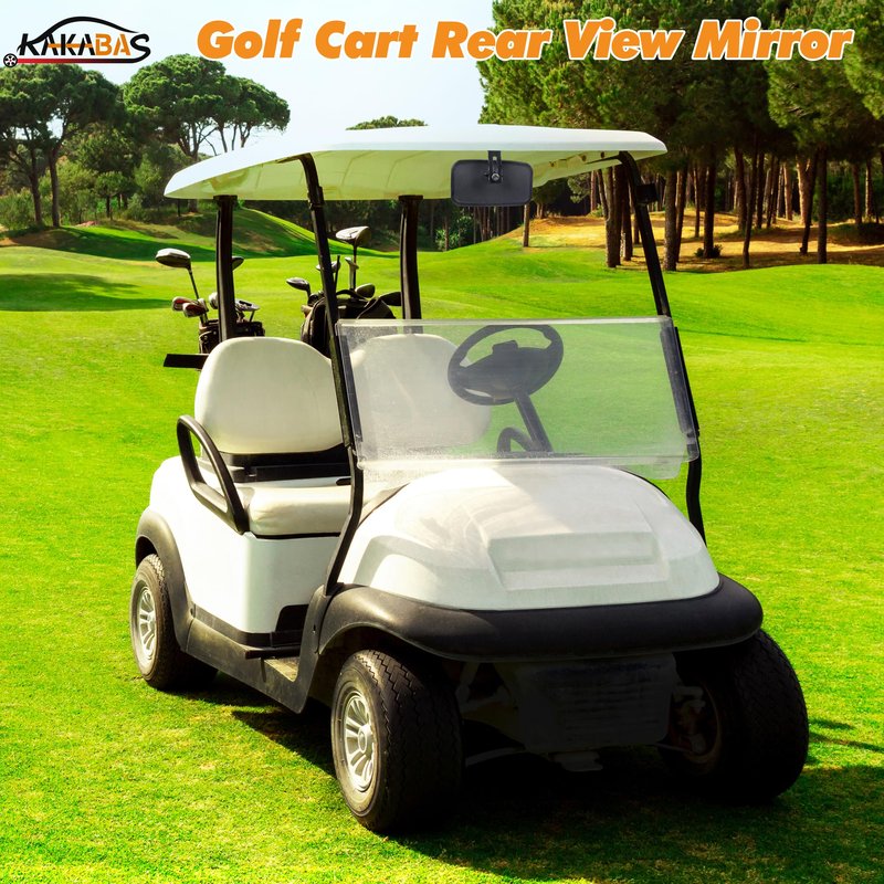KAKABAS Universal Golf Cart Wide Rear View Mirror 8.07'' x 5'' Wide Panoramic Rearview Mirror for EZGO Club Car Yamaha