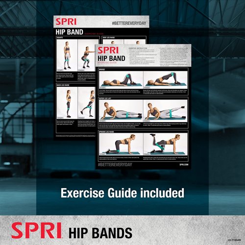 SPRI Hip Bands 2-Pack - Resistance Band Kit Set with 2 Levels of Resistance - Exercise Bands for Lower Body Strength Training and Endurance - Versatile Fitness Tool - Light & Medium Resistance Bands