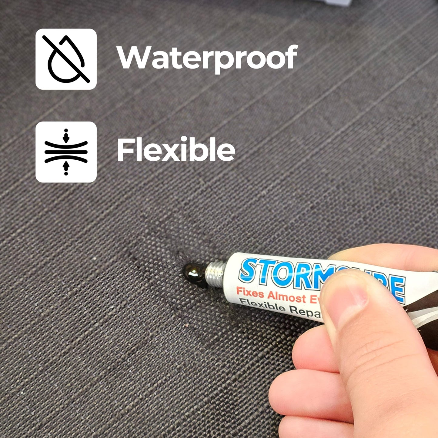 Black Car Roof Repair Kit - Repair Convertible Soft-Top Roof with a Waterproof Solution for Mend Tears and Holes