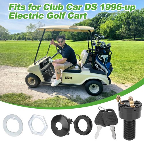 10L0L Golf Cart Starter Ignition Key Switch for Club Car DS 1996-up 36V or 48V Electric Golf Cart, OEM# 101826201