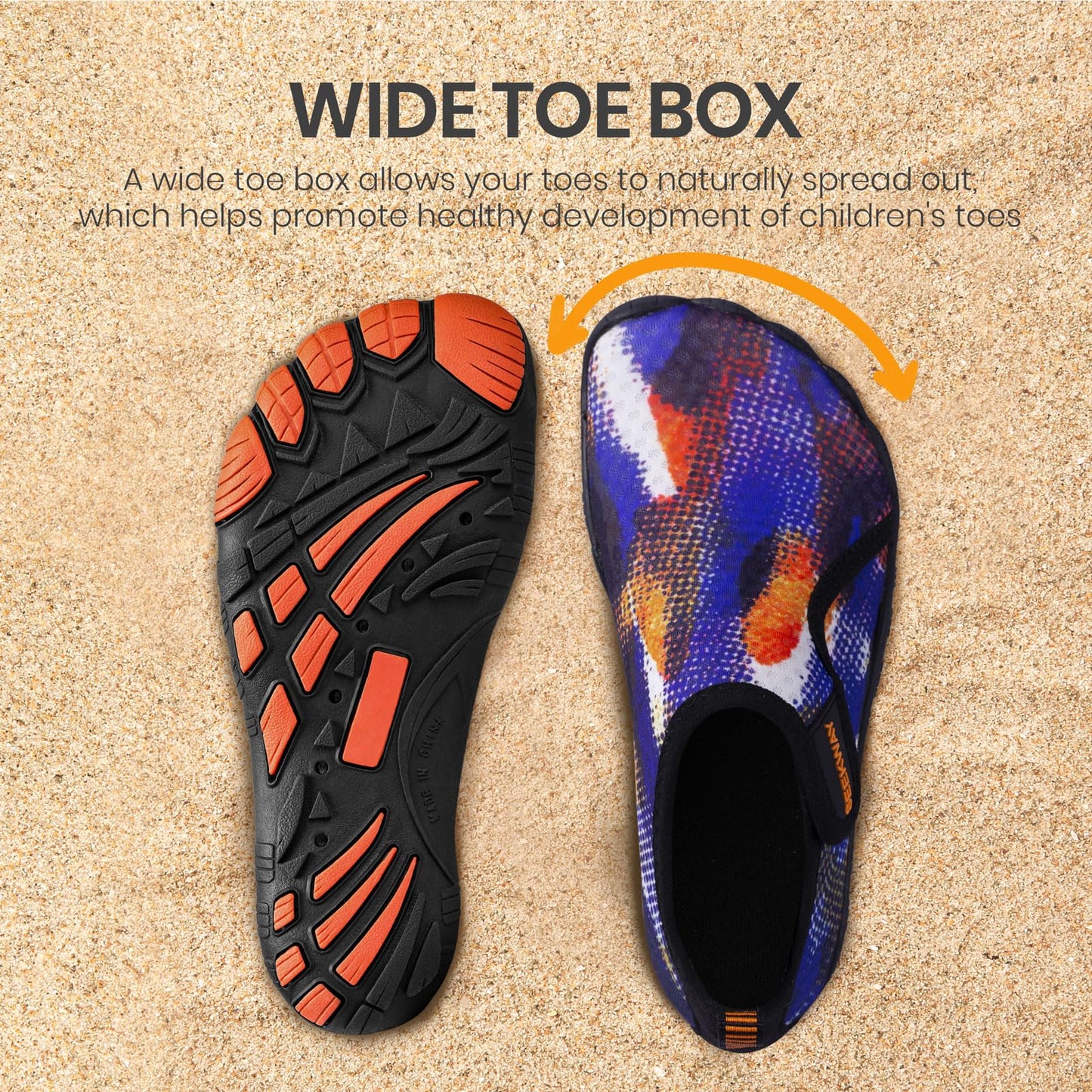 SEEKWAY Barefoot Water Shoes for Kids - Wide Toe Box and Quick-Dry Sand Shoes Toddler for Hiking Swim Beach Pool Kayak Sport Accessories, Camping Essentials Non-Slip for Boys Girls Sizes