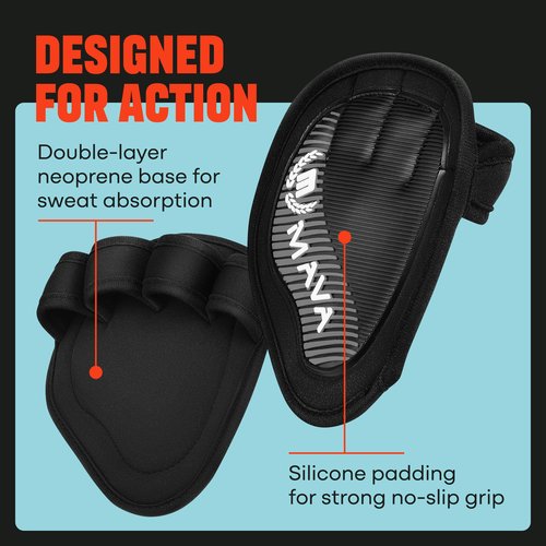 Mava Sports Neoprene Grip Pads Lifting Grips, an Alternative to Barehand Gloves for Weight Lifting Women and Men, Pull-Up Grips, Crossfit, Workout Pads