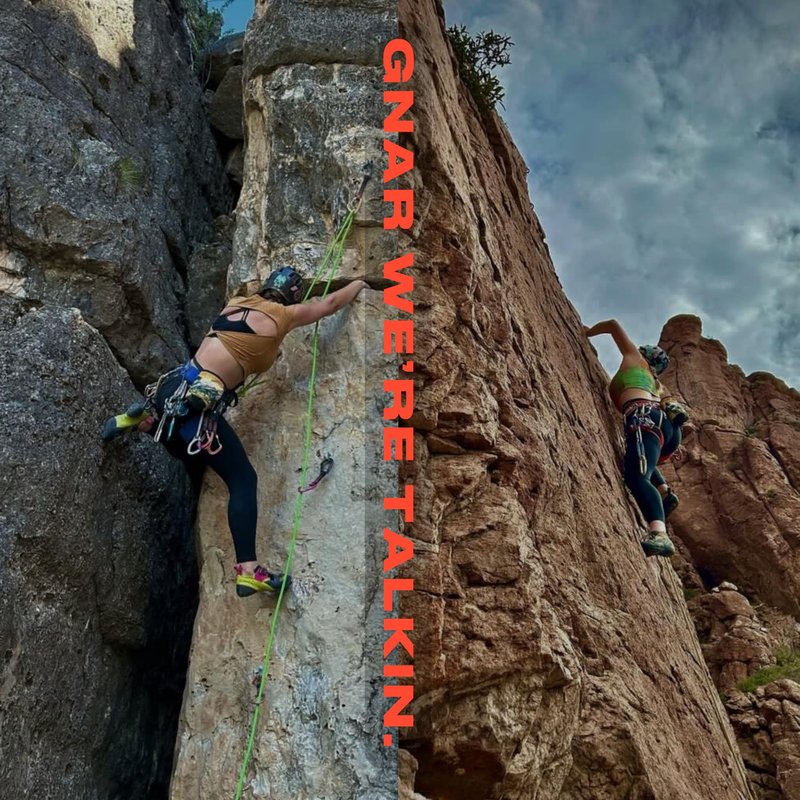 GNARLY DOOD Flat Irons Rock Climbing Chalk Bag | for Outdoor, Gym, & Bouldering | Adjustable Waist Belt, Durable Drawstring Closure, & Zippered Pocket